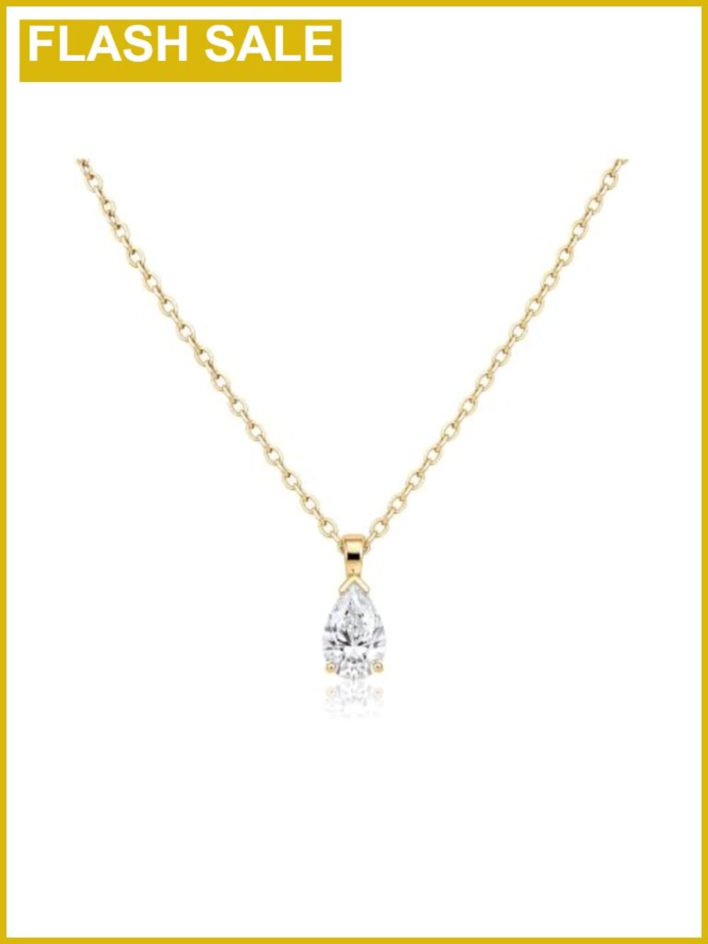 Teardrop Pendant Necklace Gold Plated Dainty Pear